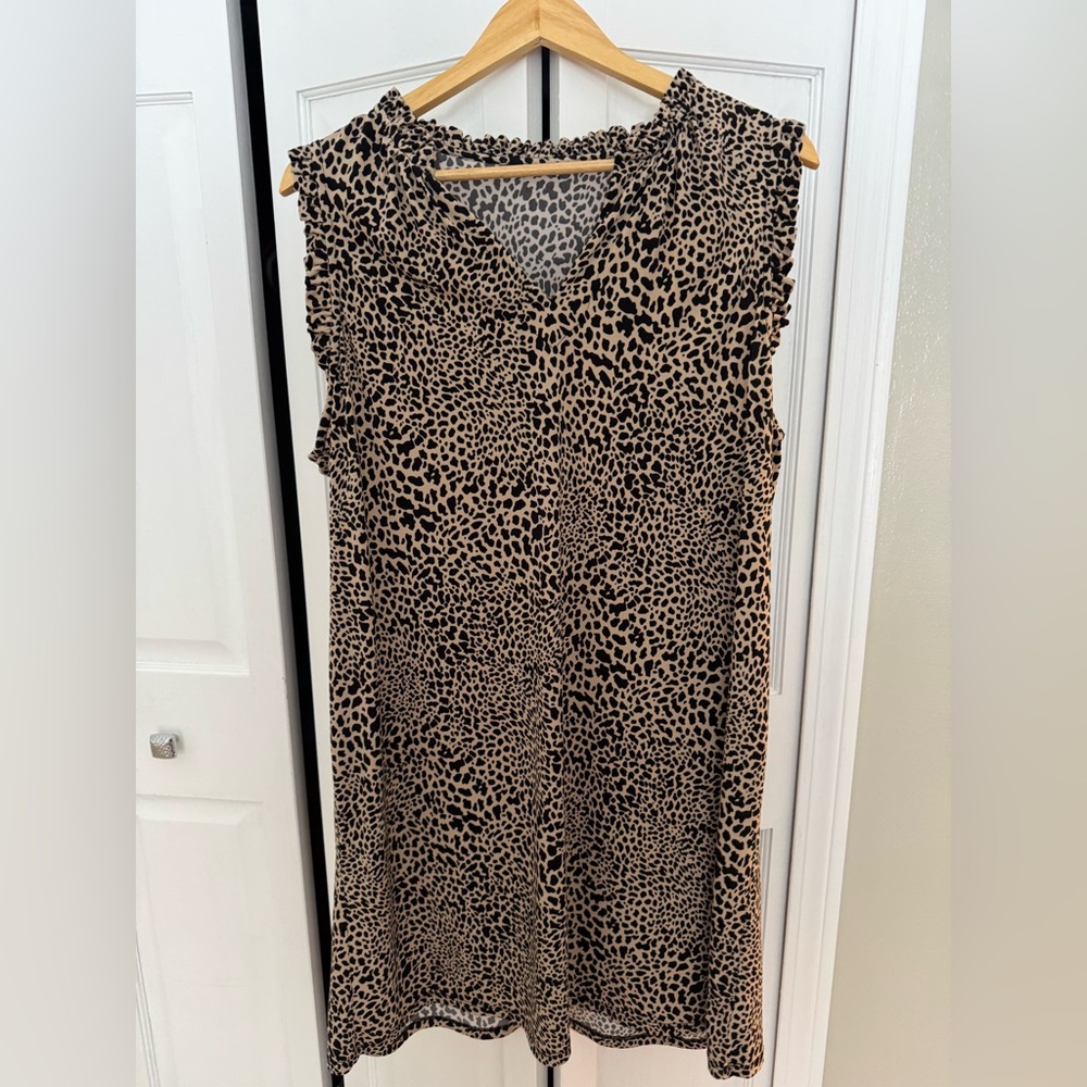 Michael Kors Sleeveless Leopard Print Pull Over Dress